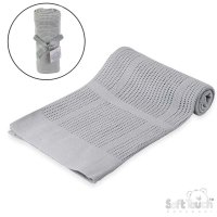 CBP51-G: Grey Cellular Cotton Roll Blanket